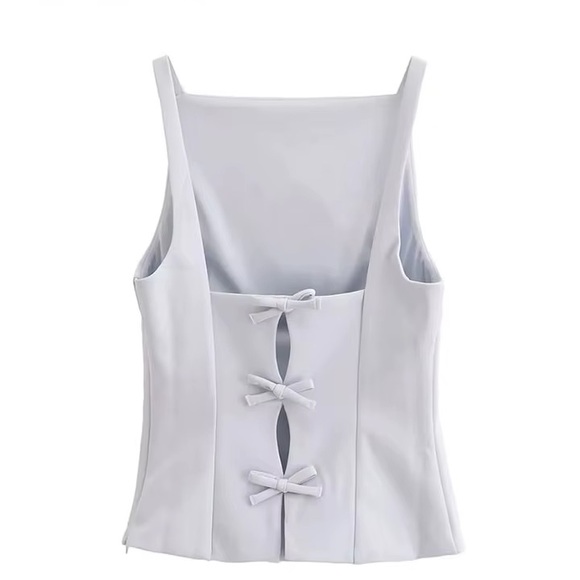 Zara blue bow top - Picture 1 of 6